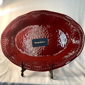 Tommy Bahama 100%Melamine Dark Red Serving Tray, New
